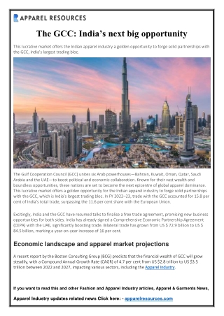 The GCC India’s next big opportunity