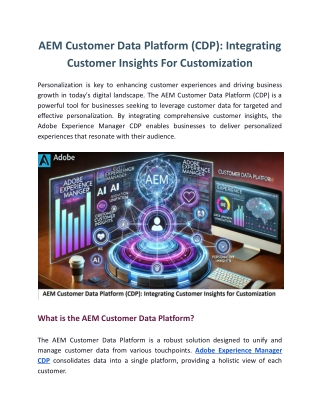 AEM Customer Data Platform (CDP) Integrating Customer Insights for Customization