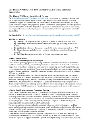 Côte d’Ivoire IVD Market 2025-2032: Growth Drivers, Key Trends, and Opportunitie