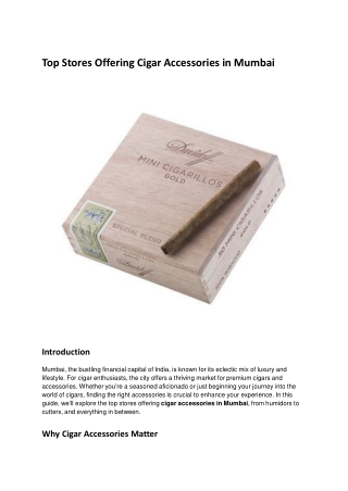 Top Stores Offering Cigar Accessories in Mumbai