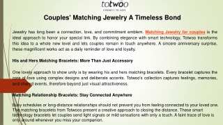 Couples' Matching Jewelry A Timeless Bond
