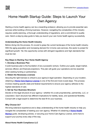 Home Health Startup Guide: Steps to Launch Your Own Agency