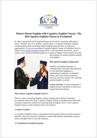 master fluent english with cognitive english