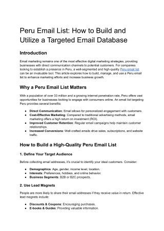 peru email list how to build and utilize