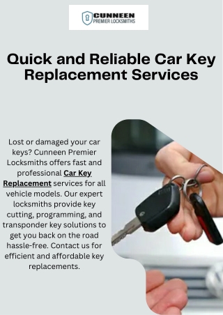 Quick and Reliable Car Key Replacement Services