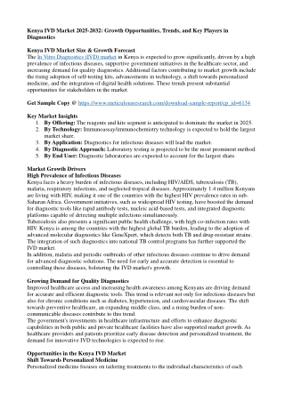 Kenya IVD Market 2025-2032: Growth Opportunities, Trends, and Key Players in Dia