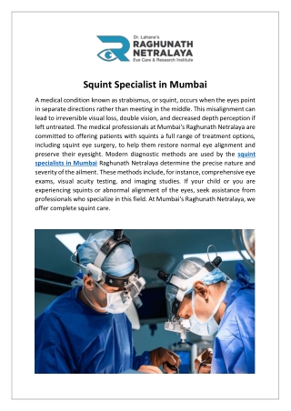 Squint Specialist in Mumbai