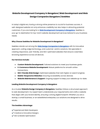 website development company in bangalore