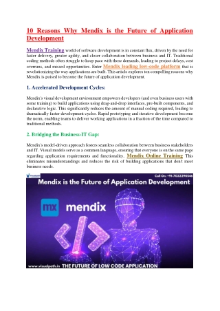 10 reasons why mendix is the future