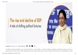 The rise and decline of BSP_ A tale of shifting political fortunes