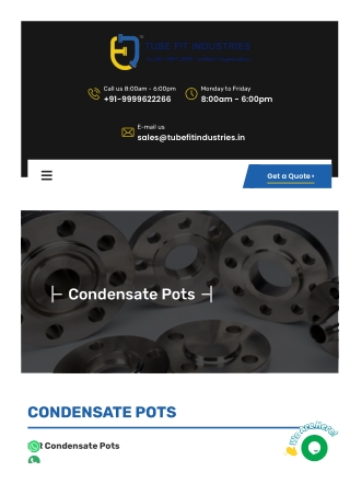 Trusted Manufacturer of IBR-Certified Condensate Pots