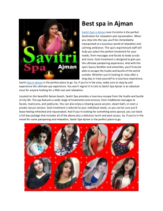 Savitri Spa Ajman