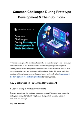 Common Challenges During Prototype Development & Their Solutions