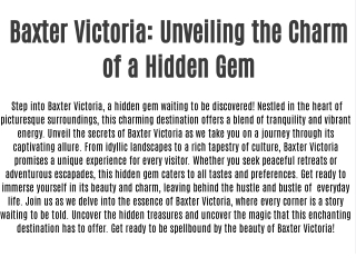 baxter victoria unveiling the charm of a hidden