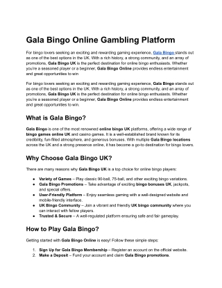 Gala Bingo
