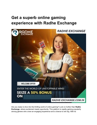 get a superb online gaming experience with radhe