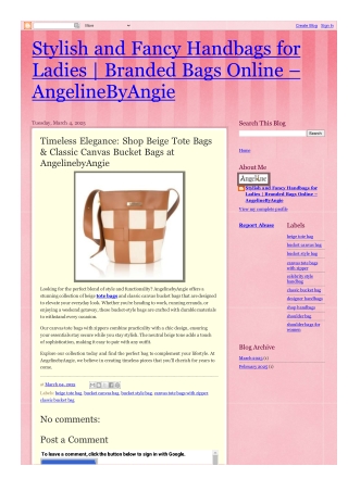 Shop Beige Tote Bags & Classic Canvas Bucket Bags at AngelinebyAngie