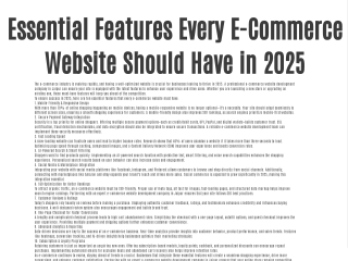 Essential Features Every E-Commerce Website Should Have in 2025