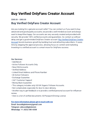 buy verified onlyfans creator account
