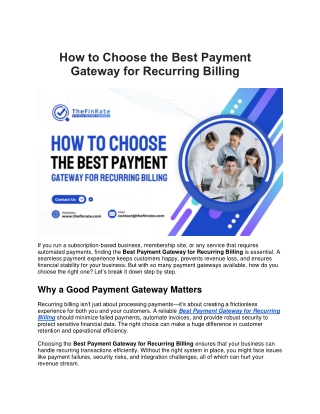 how to choose the best payment gateway