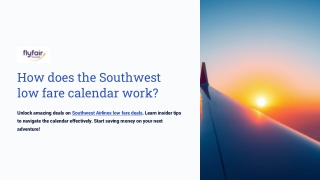 how does the southwest low fare calendar work