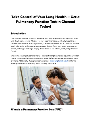 take control of your lung health get a pulmonary