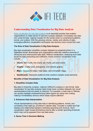 Understanding Data Visualization for Big Data Analysis