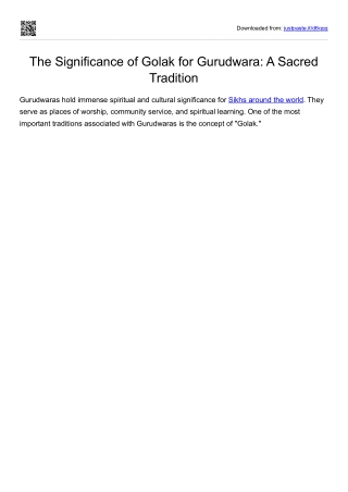 The Significance of Golak for Gurudwara: A Sacred  Tradition