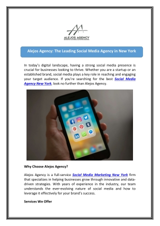 Top Social Media Agency New York for Your Brand