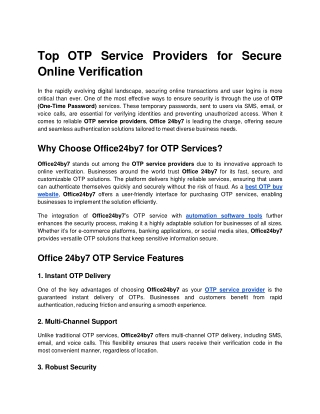 top otp service providers for secure online verification