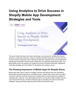 using analytics to drive success in shopify