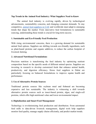 Top Trends in the Animal Feed Industry_ What Suppliers Need to Know