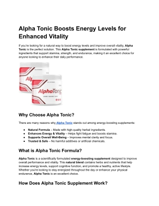 Alpha Tonic