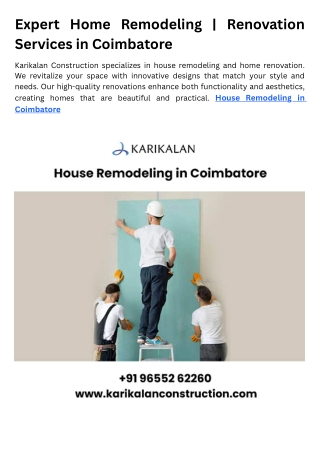 House Remodeling in Coimbatore | Home Renovation in Coimbatore