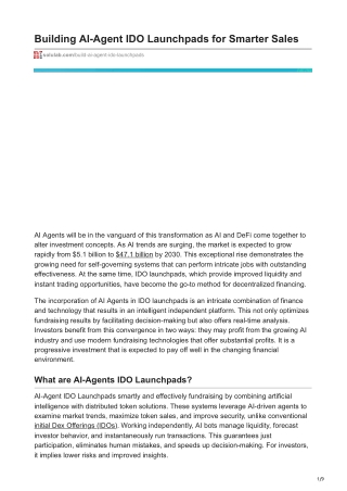 building ai agent ido launchpads for smarter sales