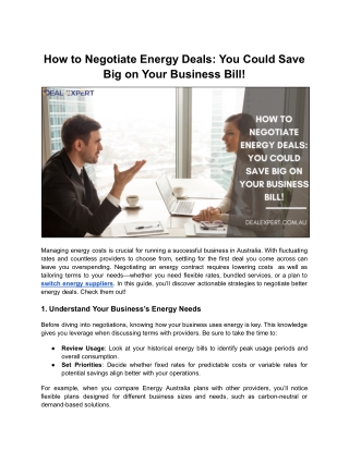How to Negotiate Energy Deals_ You Could Save Big on Your Business Bill