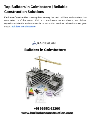 Builders in coimbatore | Best Construction Companies in Coimbatore