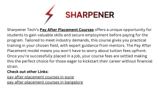sharpener tech s pay after placement courses