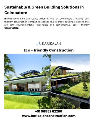 Eco - friendly construction | Green Construction Companies