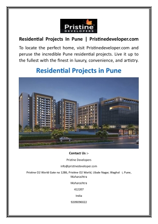 residential projects in pune pristinedeveloper com
