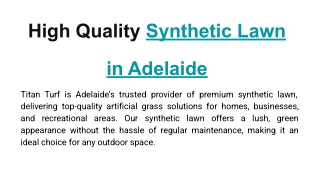 High Quality Synthetic Lawn in Adelaide
