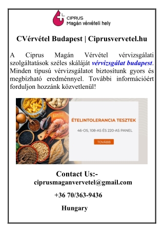 Vérvétel Budapest Ciprusvervetel.hu