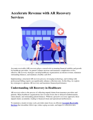 accelerate revenue with ar recovery services