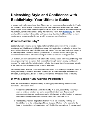 unleashing style and confidence with baddiehuby