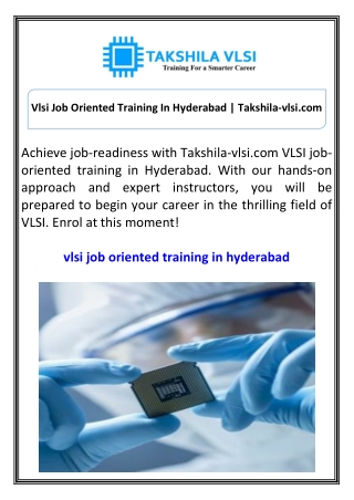 Vlsi Job Oriented Training In Hyderabad Takshila-vlsi.com