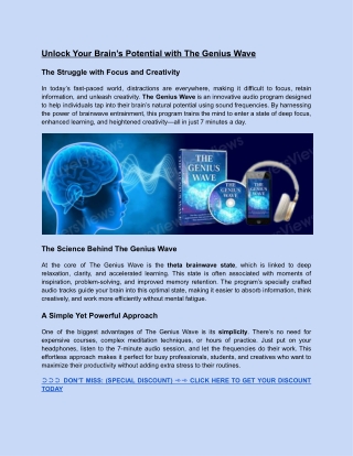 Unlock Your Brain’s Potential with The Genius Wave