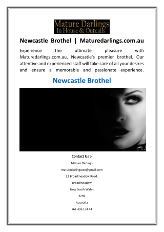 Newcastle Brothel  Maturedarlings.com.au