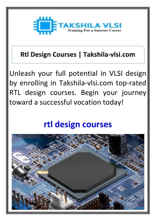 rtl design courses takshila vlsi com