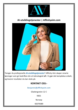AI-utviklingstjenester  Affinityaim