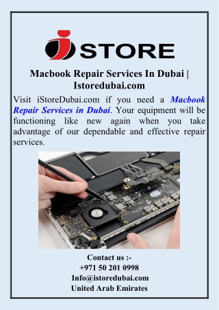 Macbook Repair Services In Dubai  Istoredubai.com